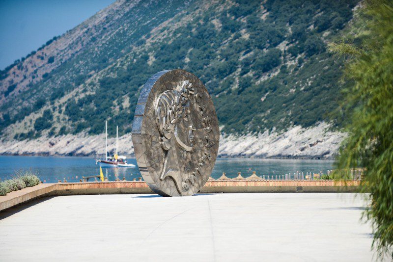 Green Coast promenade – coastal sculpture with Ionian Sea and Albanian Riviera view
